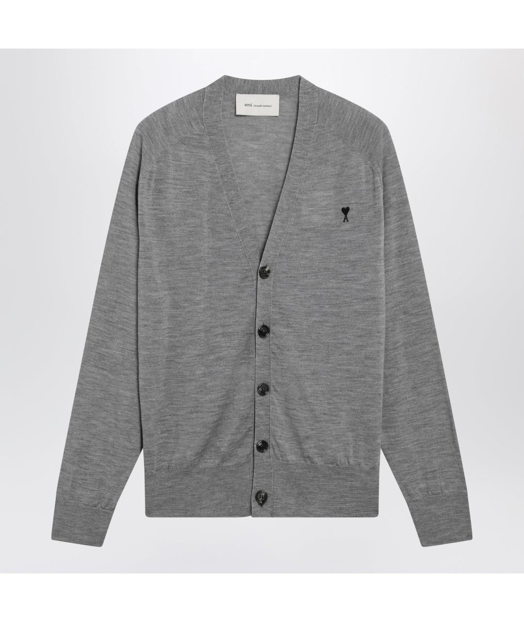Ami Paris Серый шерстяной кардиган, фото 3