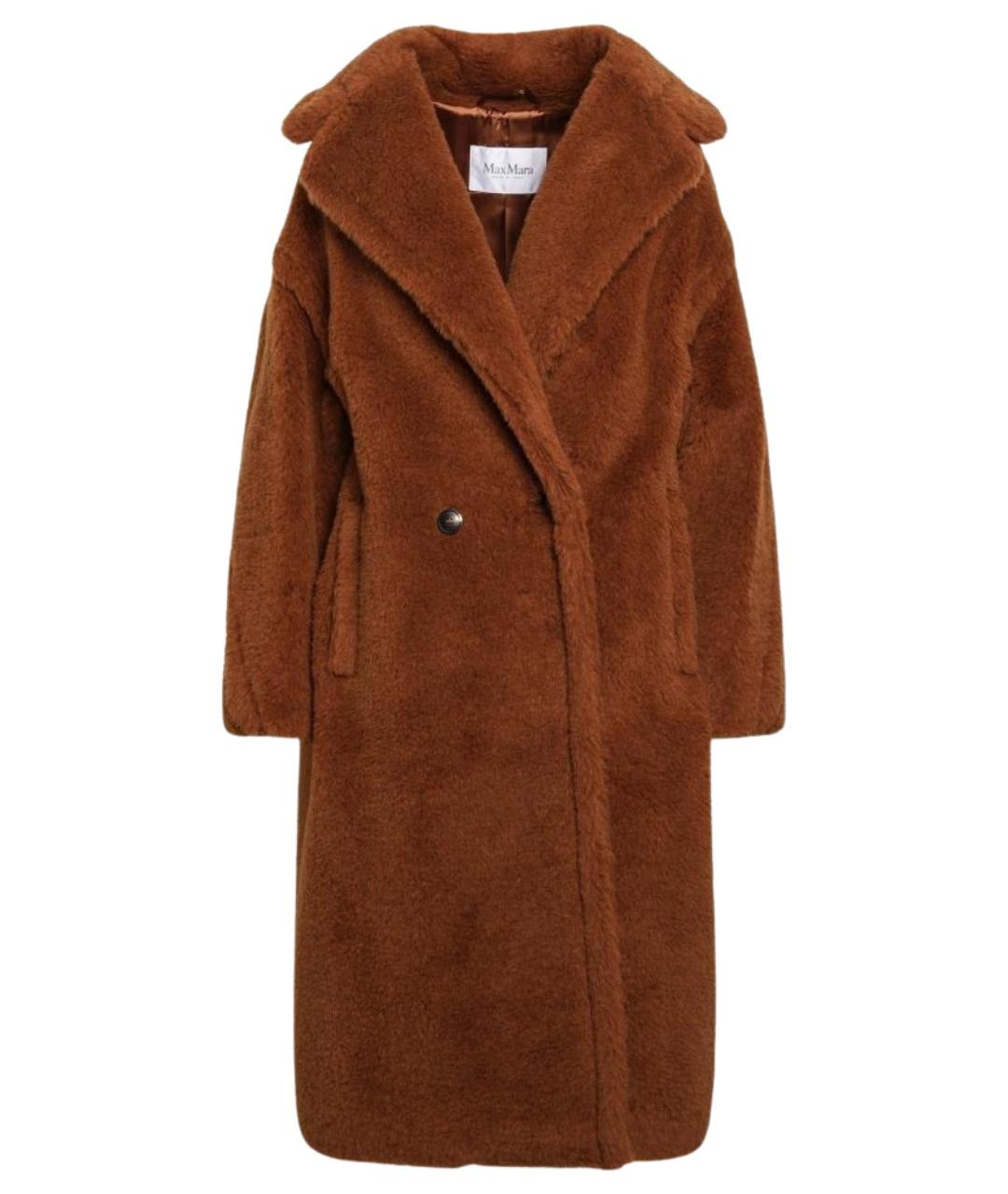 MAX MARA Коричневое шерстяное пальто, фото 1
