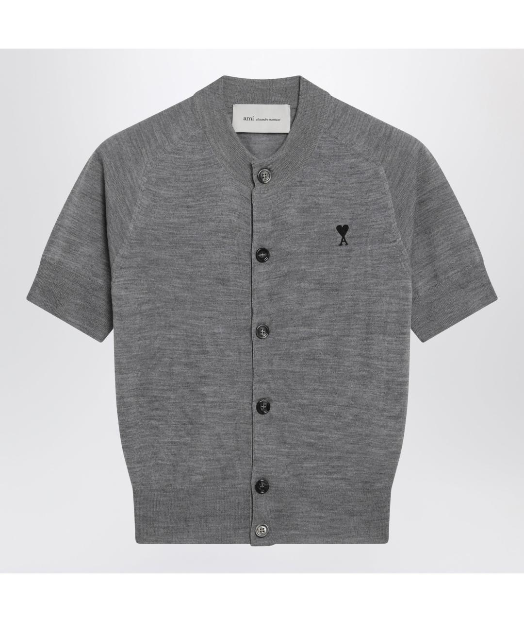 Ami Paris Серый шерстяной кардиган, фото 3