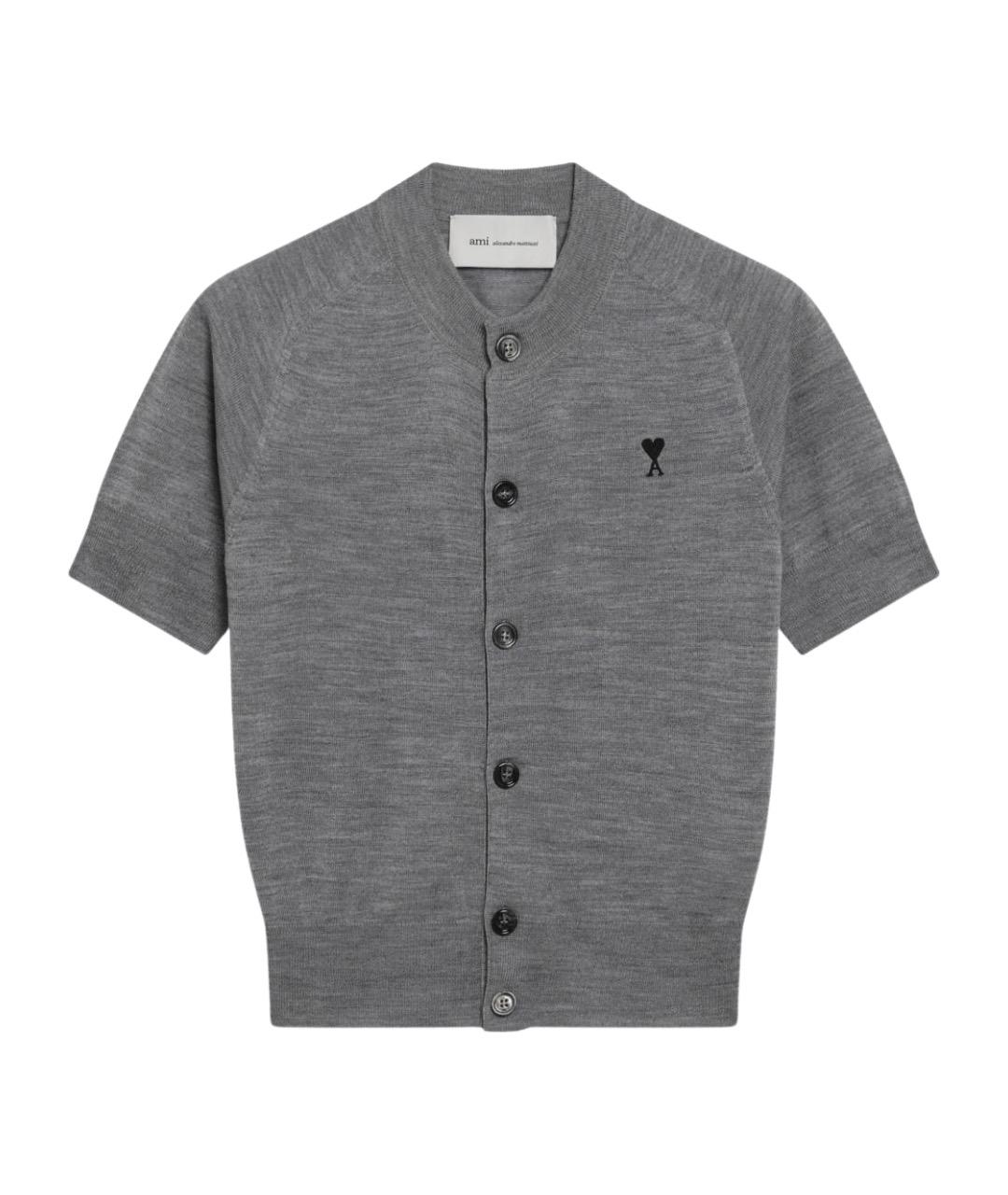 Ami Paris Серый шерстяной кардиган, фото 1