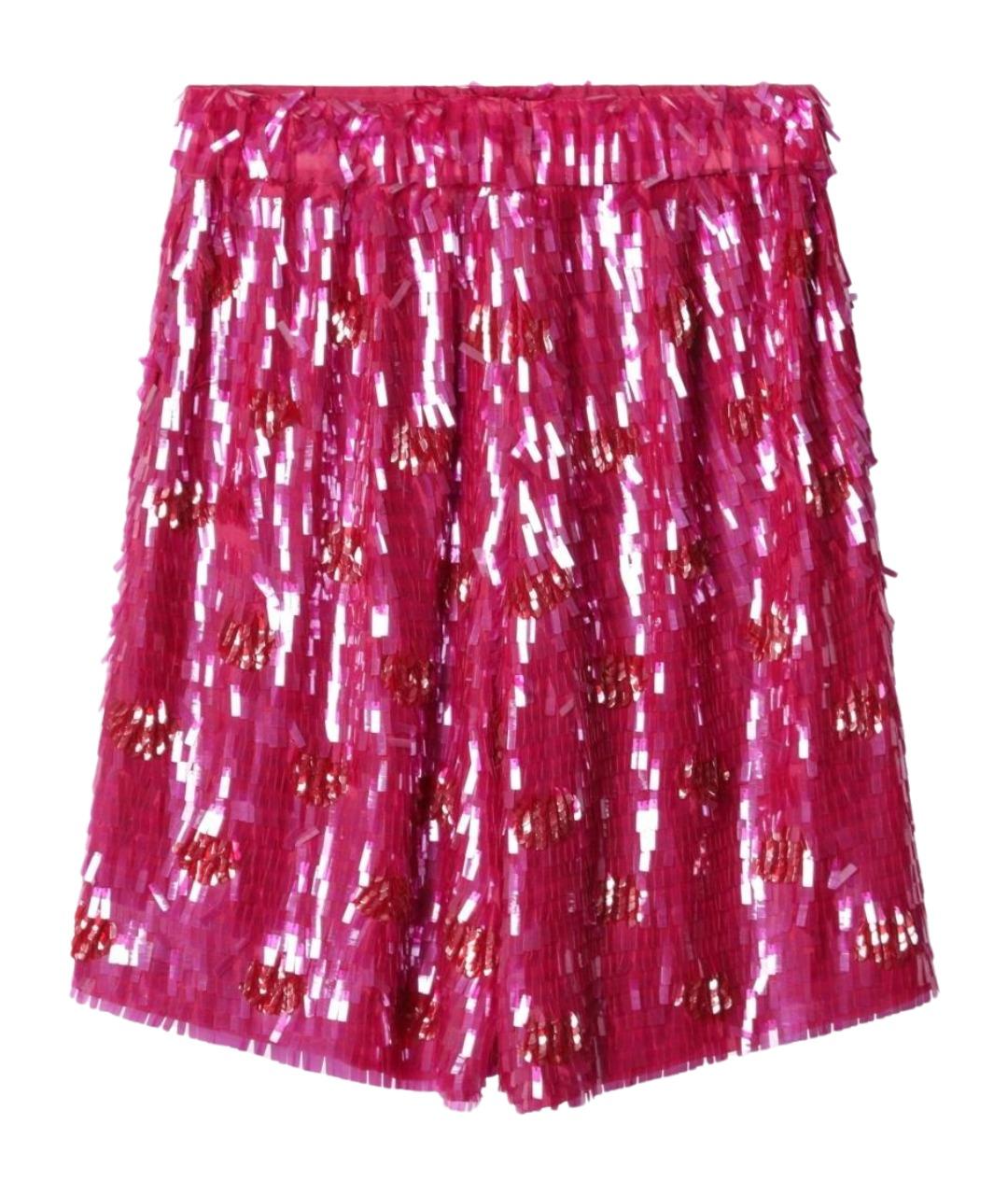 DRIES VAN NOTEN Фуксия шелковые шорты, фото 2