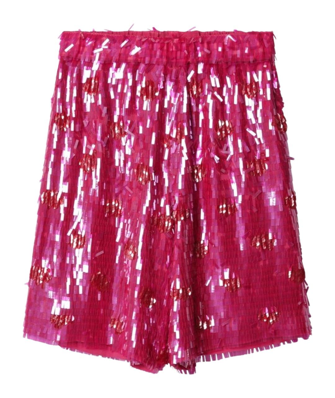 DRIES VAN NOTEN Фуксия шелковые шорты, фото 1