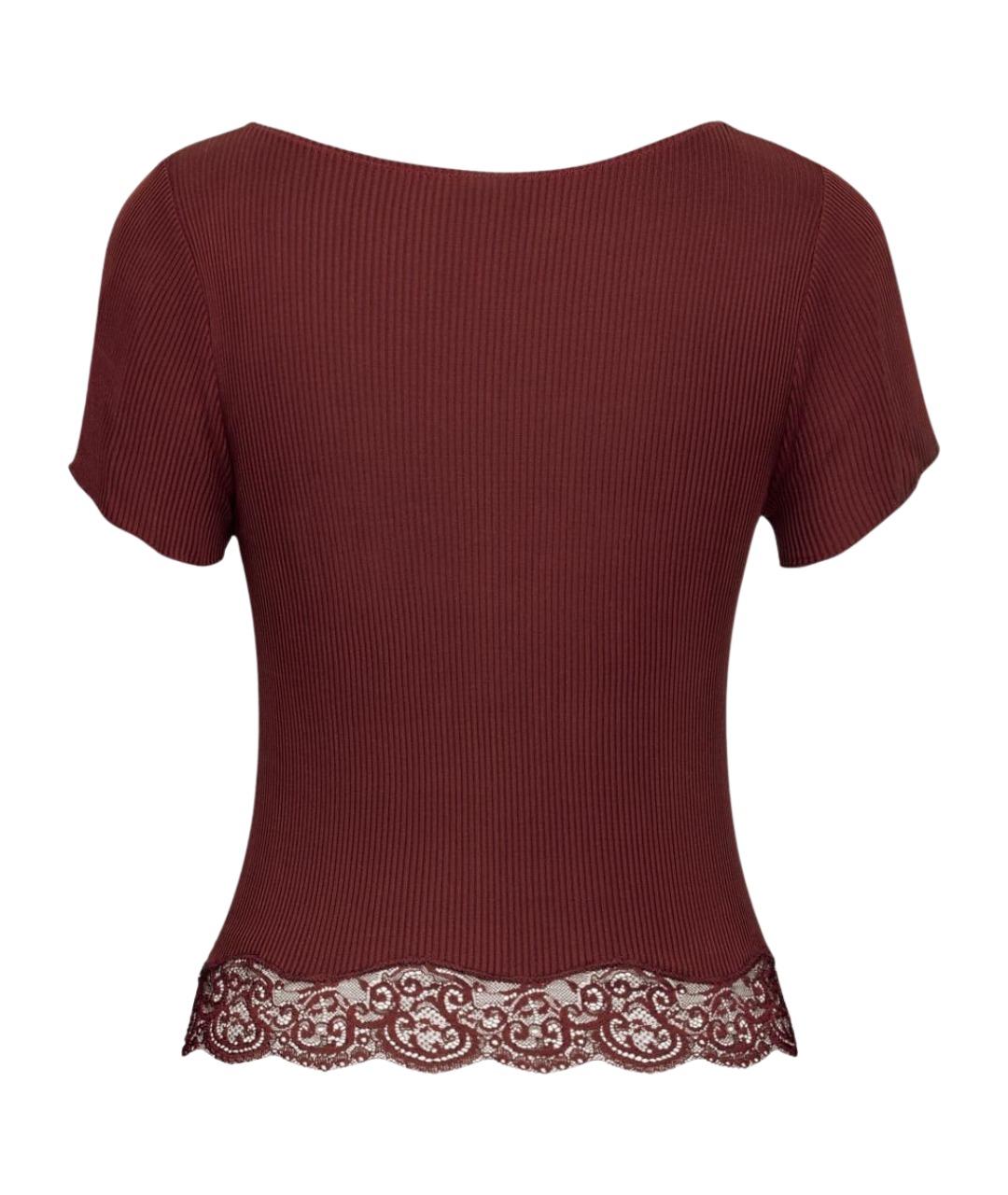 SAINT LAURENT Красная шелковая футболка, фото 2