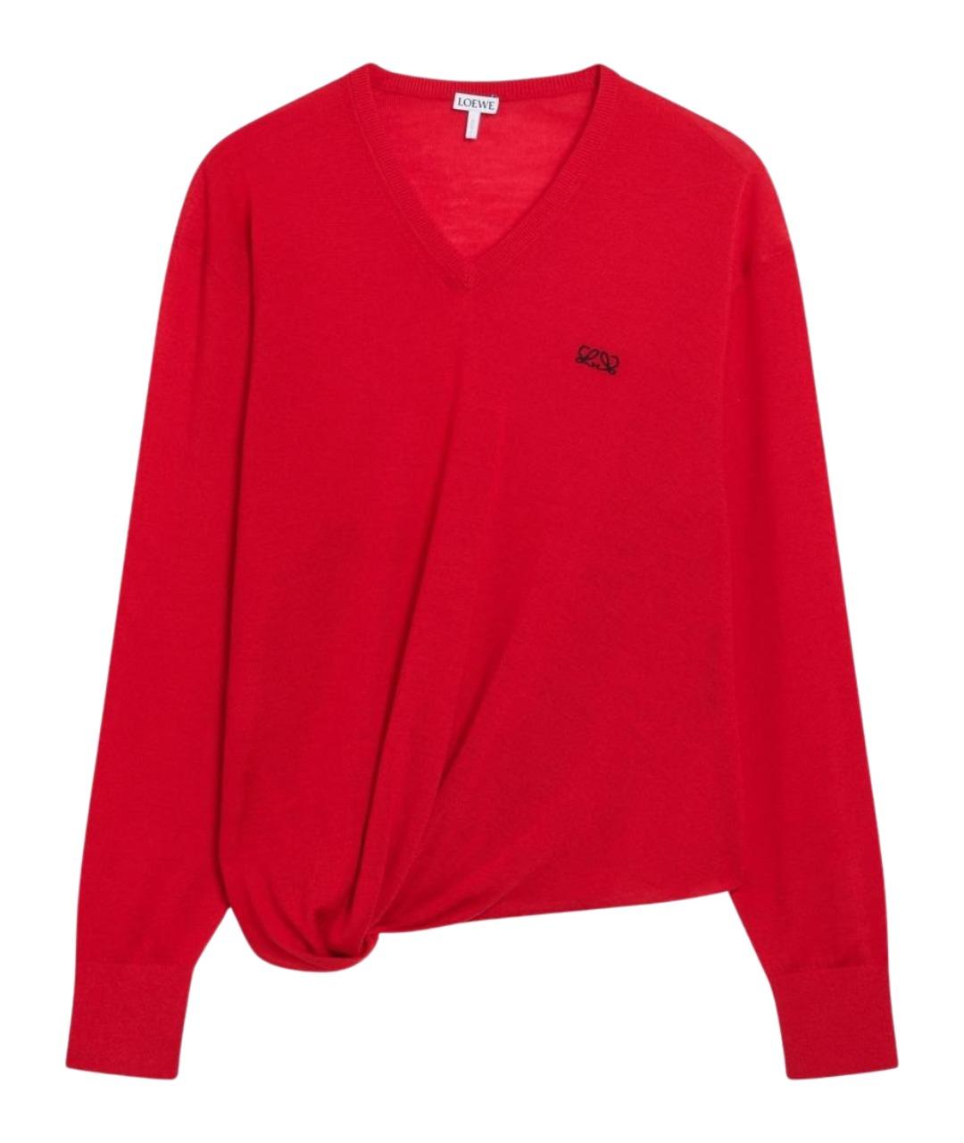 LOEWE Красный шерстяной джемпер / свитер, фото 1