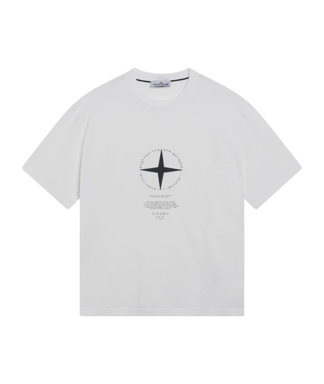 STONE ISLAND Белая хлопковая футболка, фото 1