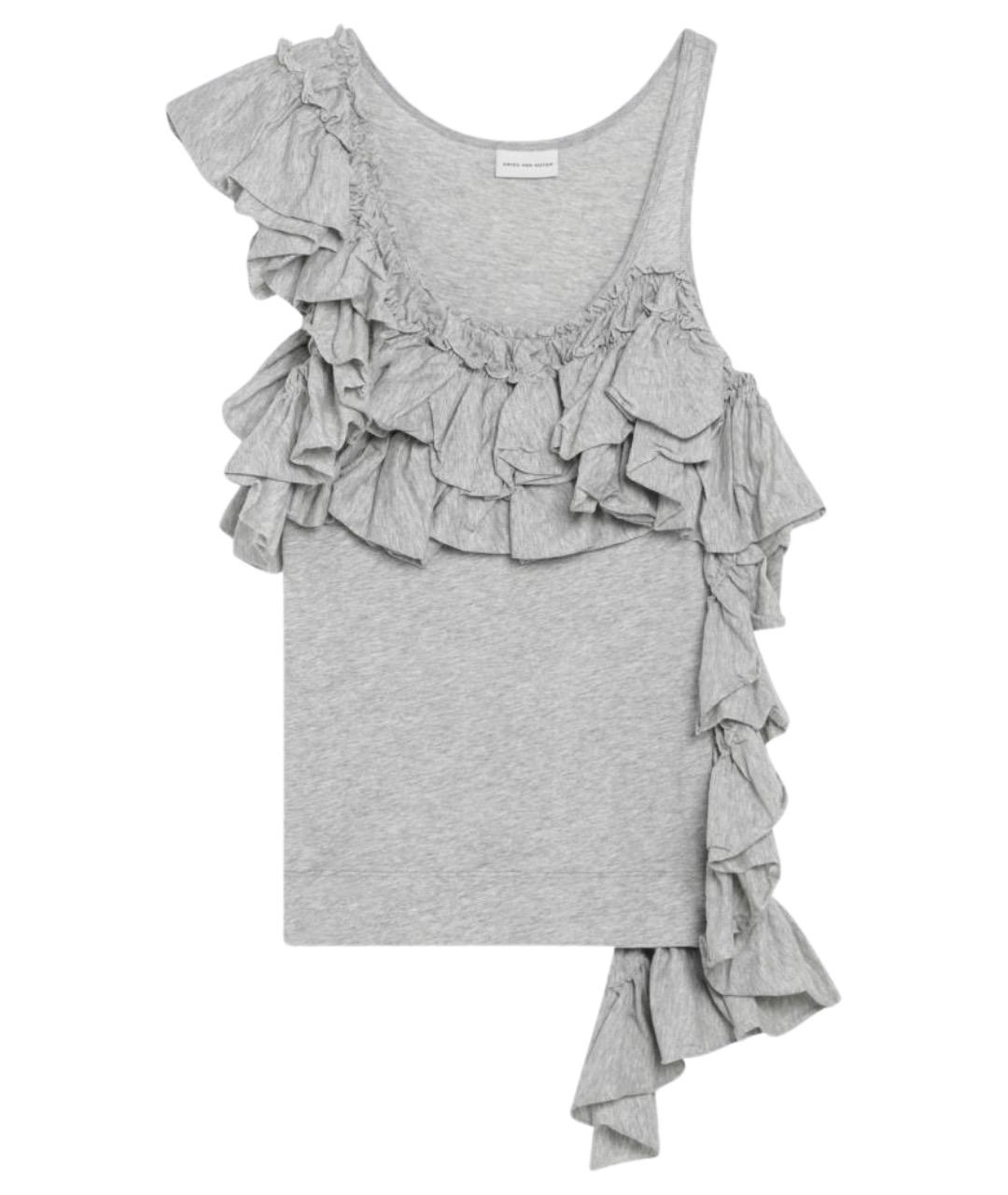 DRIES VAN NOTEN Серая хлопковая майка, фото 1