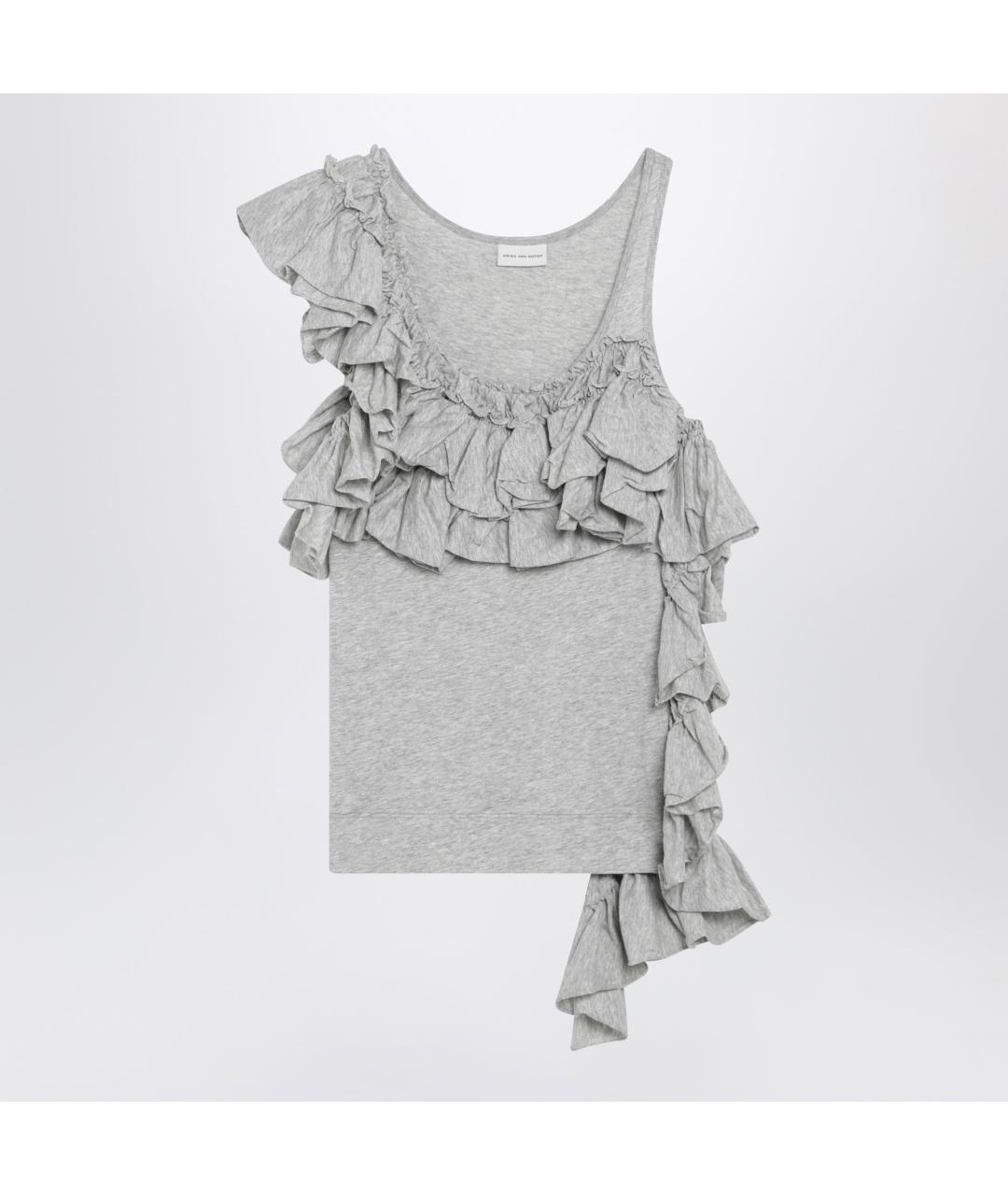 DRIES VAN NOTEN Серая хлопковая майка, фото 3