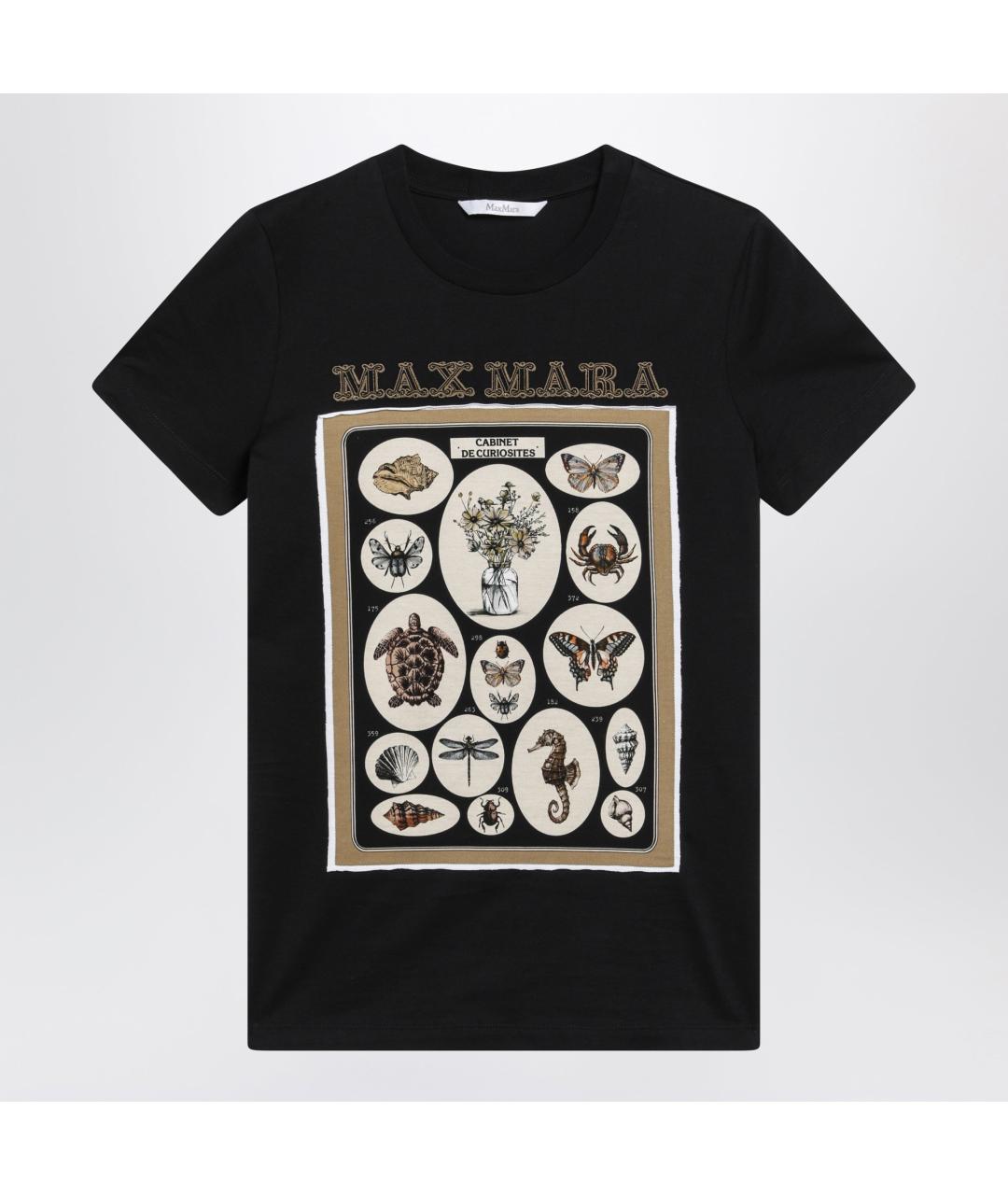 MAX MARA Черная хлопковая футболка, фото 3