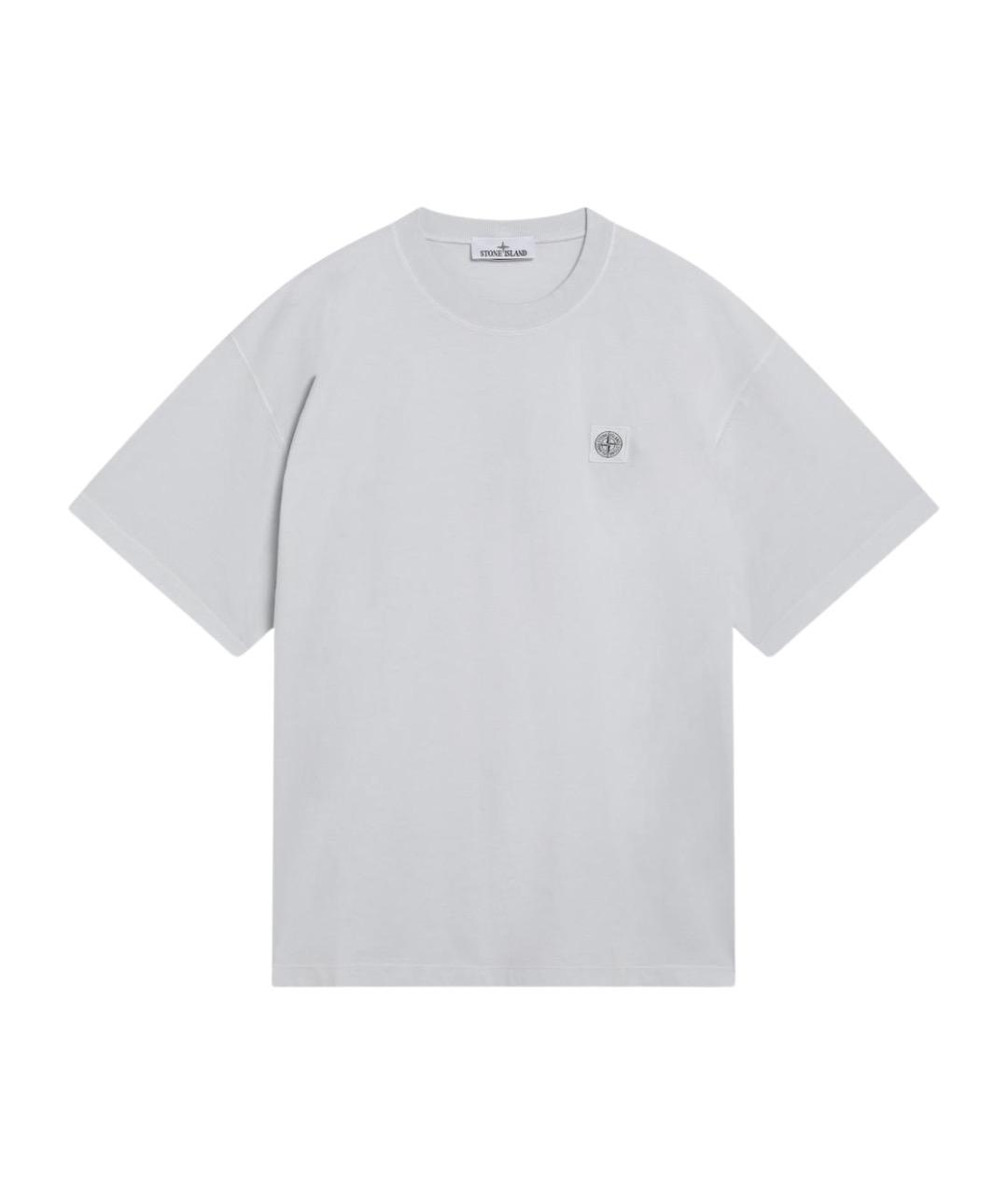 STONE ISLAND Голубая хлопковая футболка, фото 1