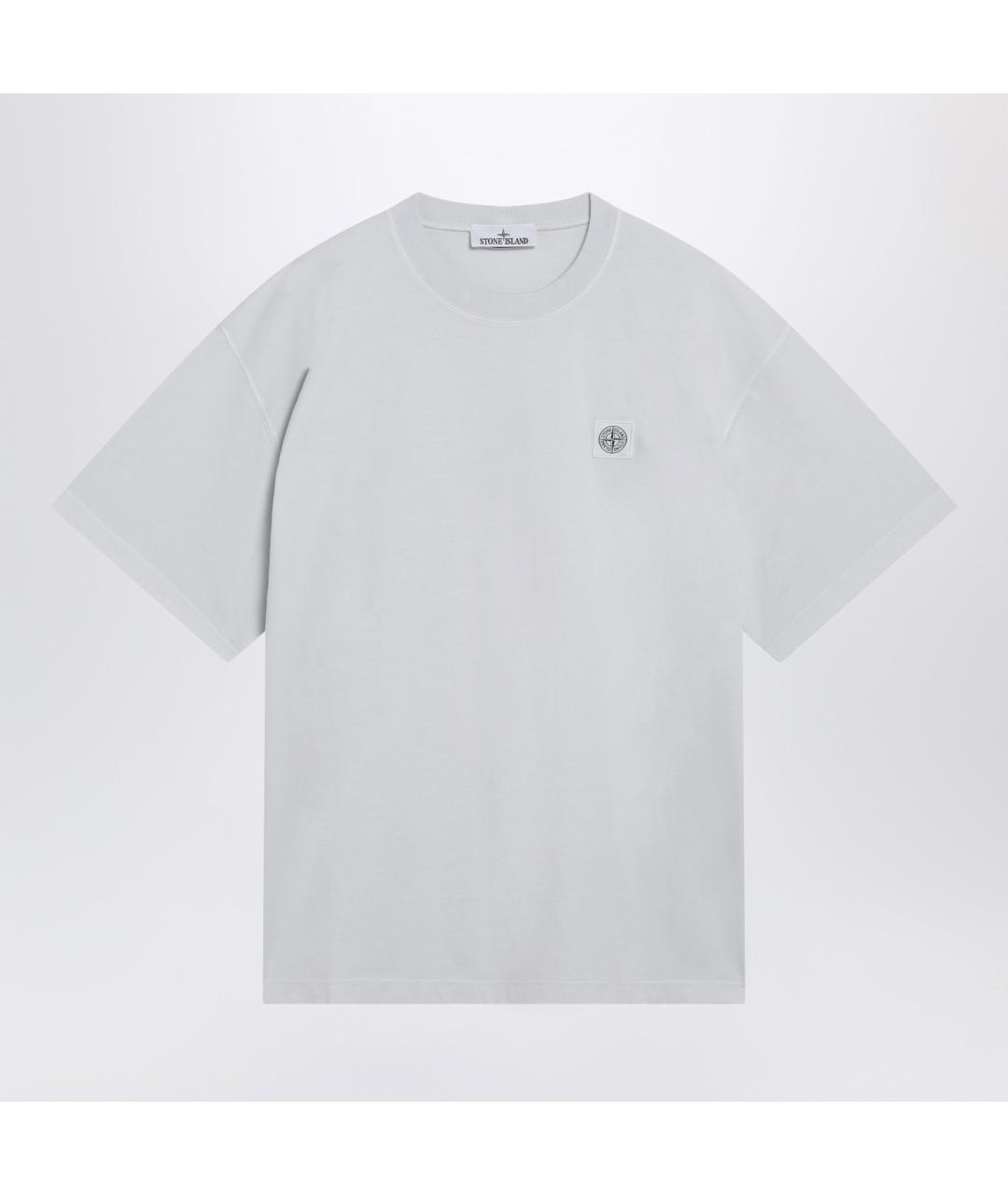 STONE ISLAND Голубая хлопковая футболка, фото 3