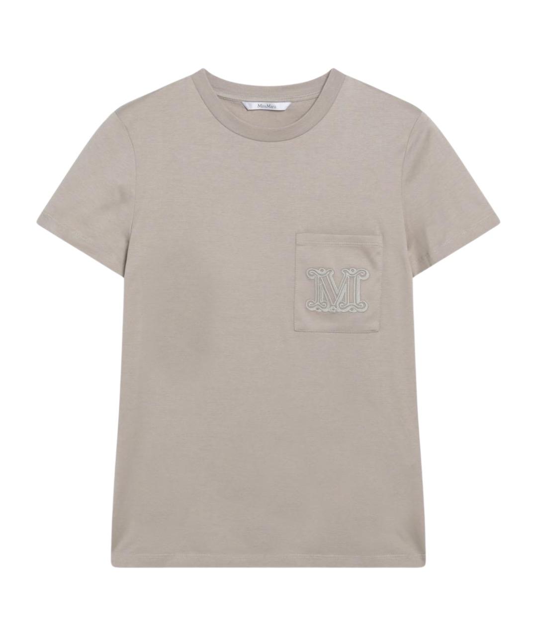 MAX MARA Бежевая хлопковая футболка, фото 1
