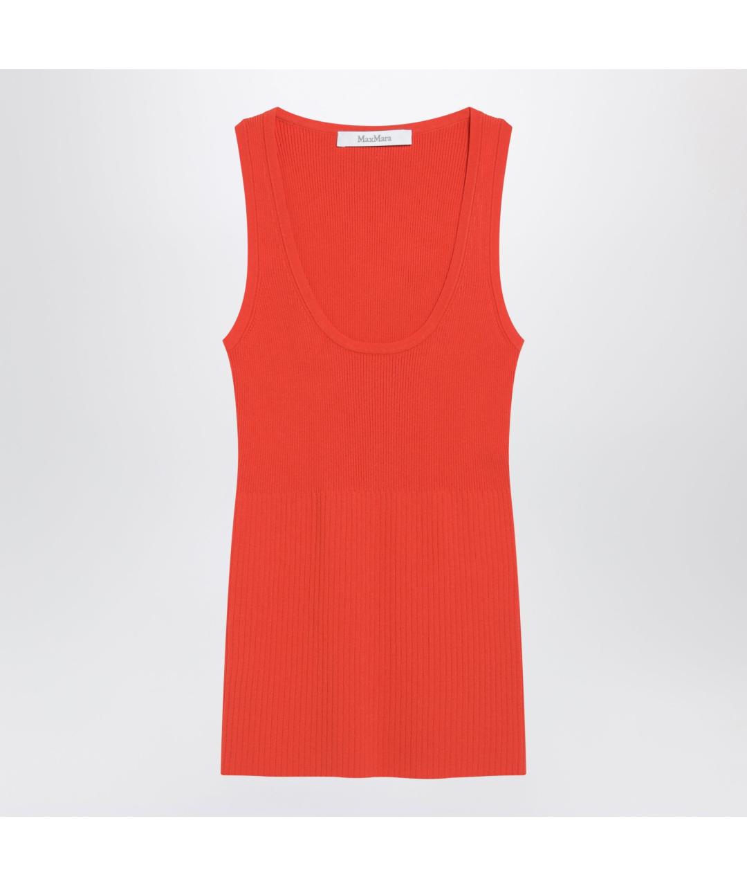 MAX MARA Красная хлопковая майка, фото 3