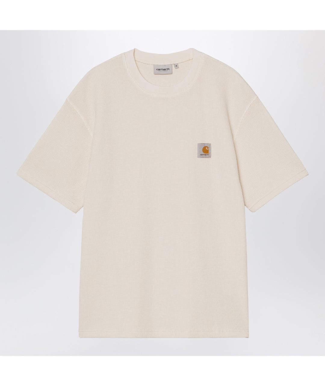 CARHARTT WIP Бежевая хлопковая футболка, фото 3