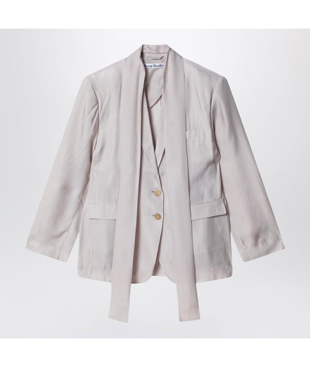 ACNE STUDIOS Бежевый вискозный жакет/пиджак, фото 3