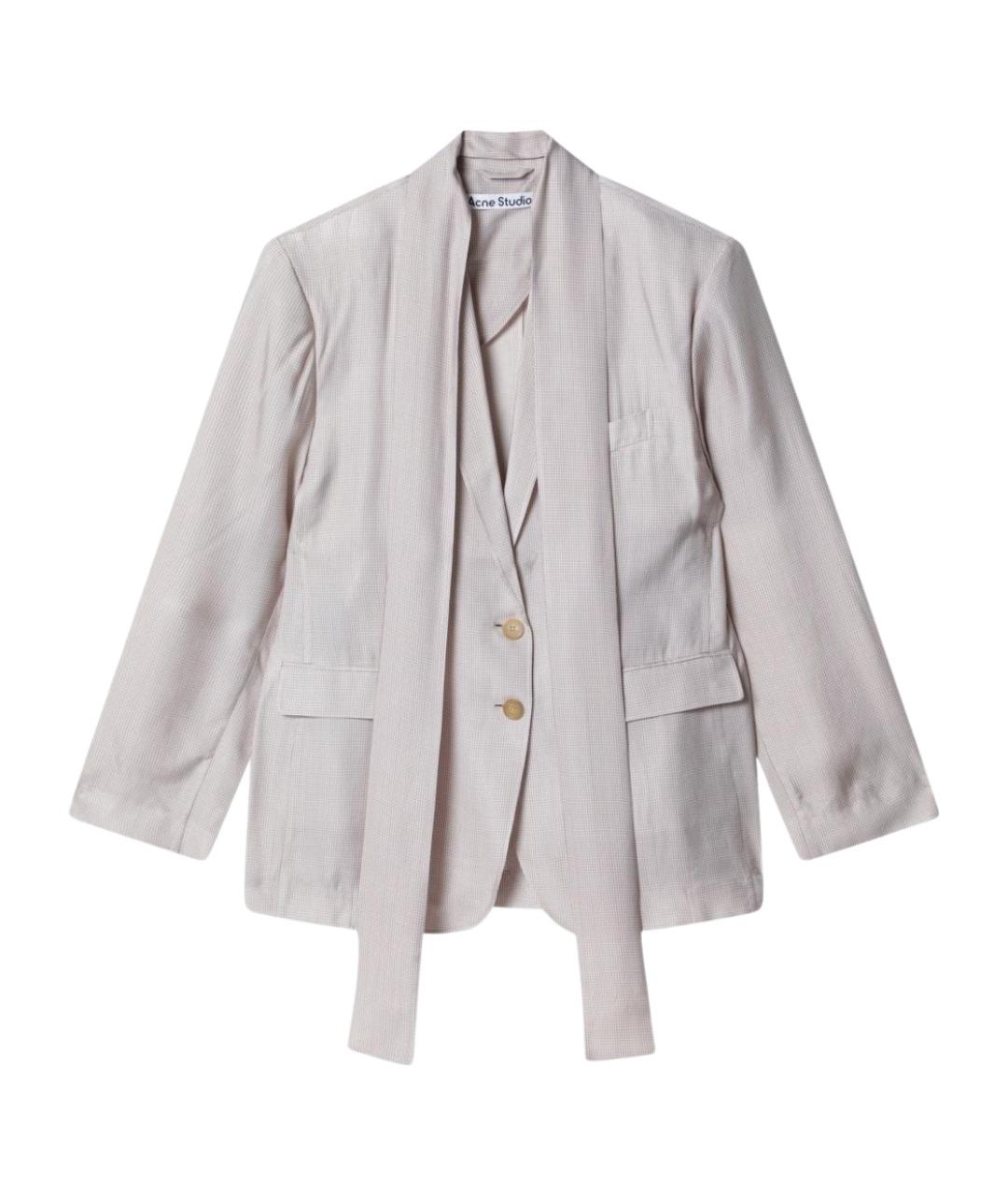 ACNE STUDIOS Бежевый вискозный жакет/пиджак, фото 1