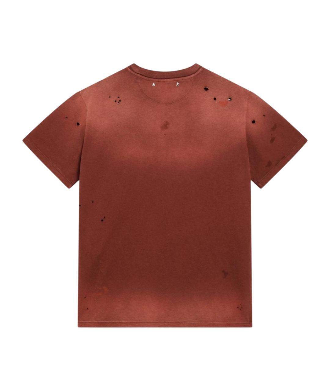 GOLDEN GOOSE DELUXE BRAND Красная хлопковая футболка, фото 2