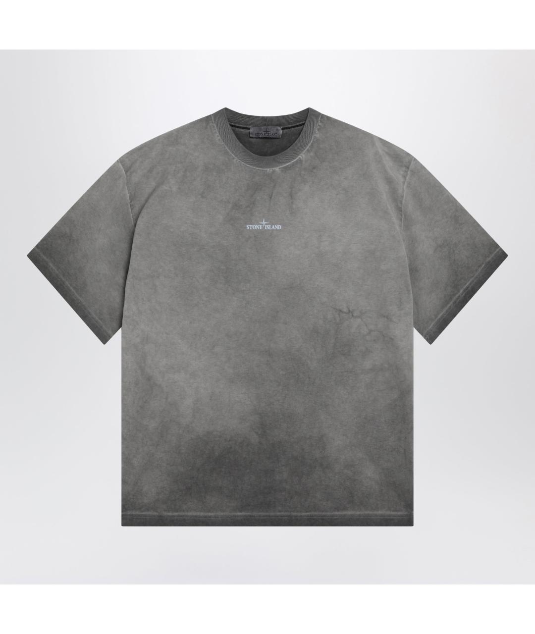 STONE ISLAND Черная хлопковая футболка, фото 3