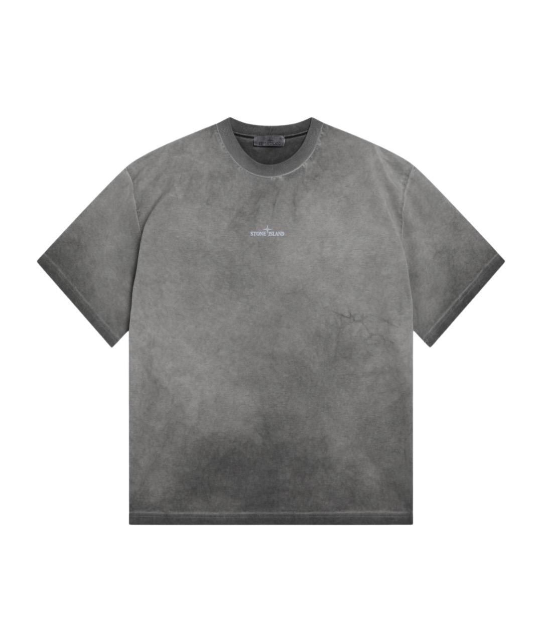 STONE ISLAND Черная хлопковая футболка, фото 1