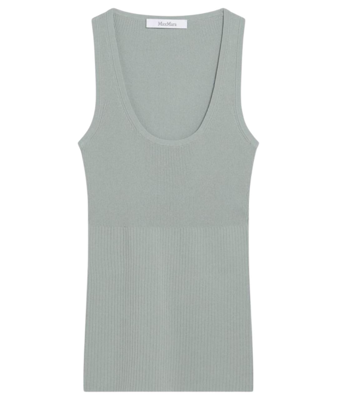 MAX MARA Зеленая хлопковая майка, фото 1