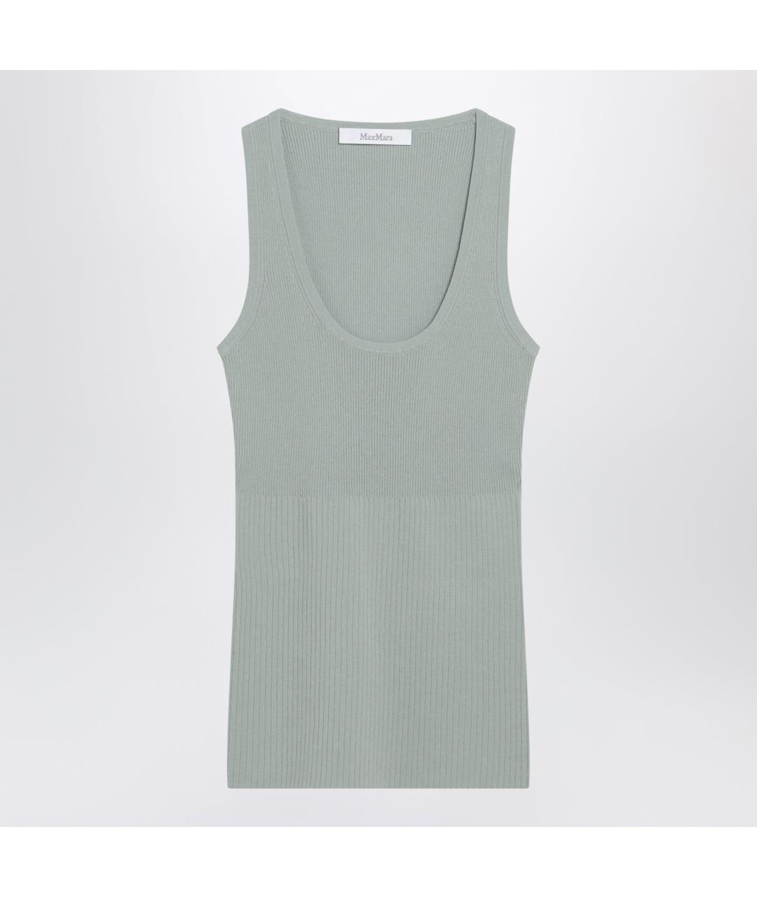 MAX MARA Зеленая хлопковая майка, фото 3