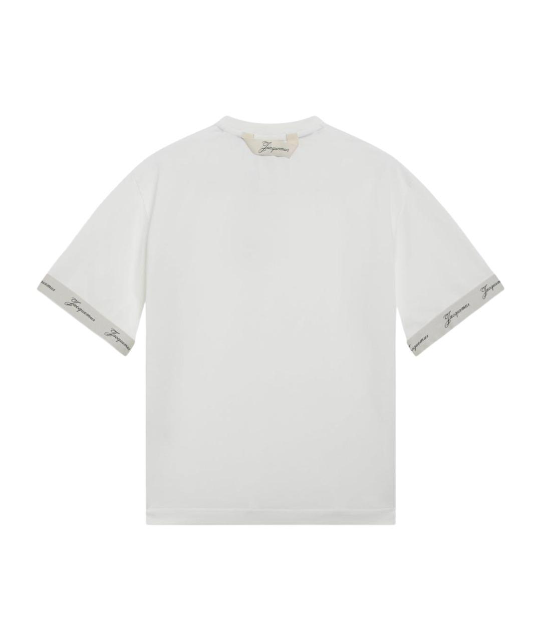 JACQUEMUS Белая хлопковая футболка, фото 2