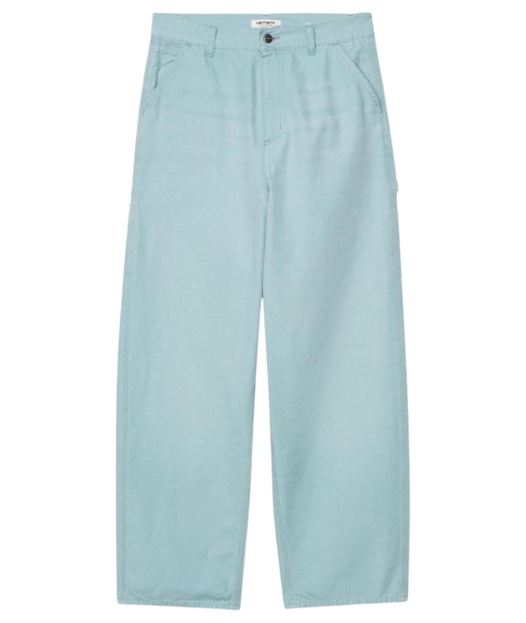 CARHARTT WIP Голубые хлопковые прямые брюки, фото 1