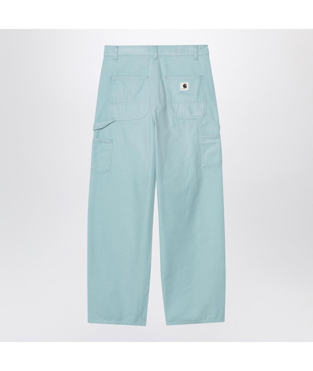 CARHARTT WIP Голубые хлопковые прямые брюки, фото 2