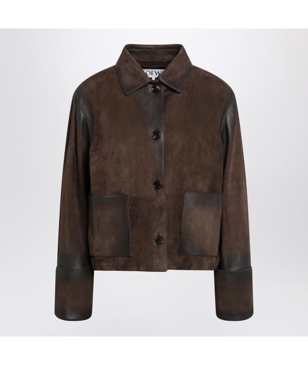LOEWE Коричневая кожаная куртка, фото 3