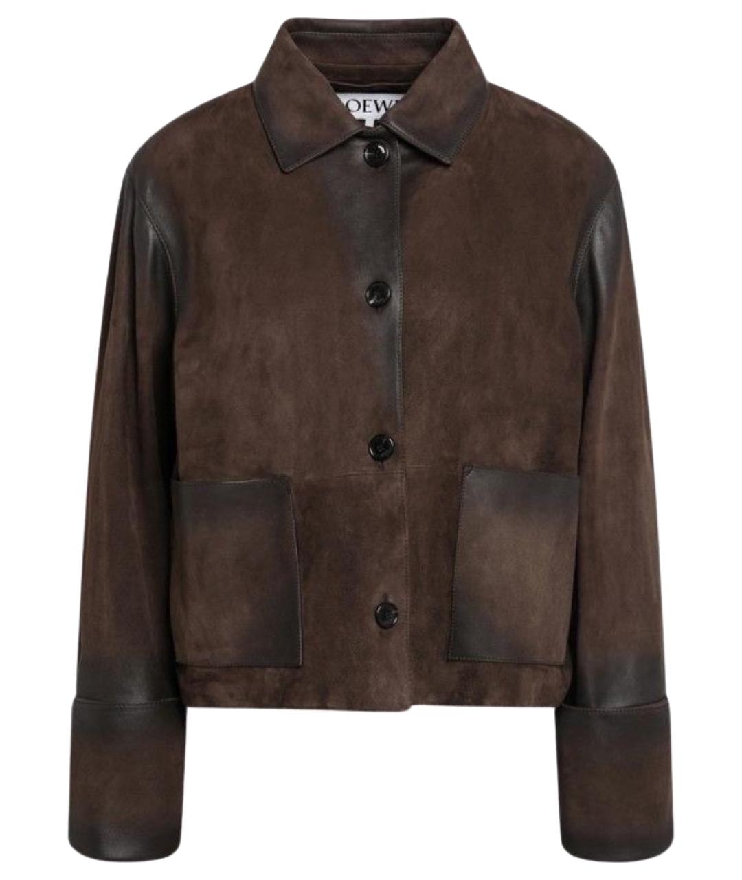 LOEWE Коричневая кожаная куртка, фото 1