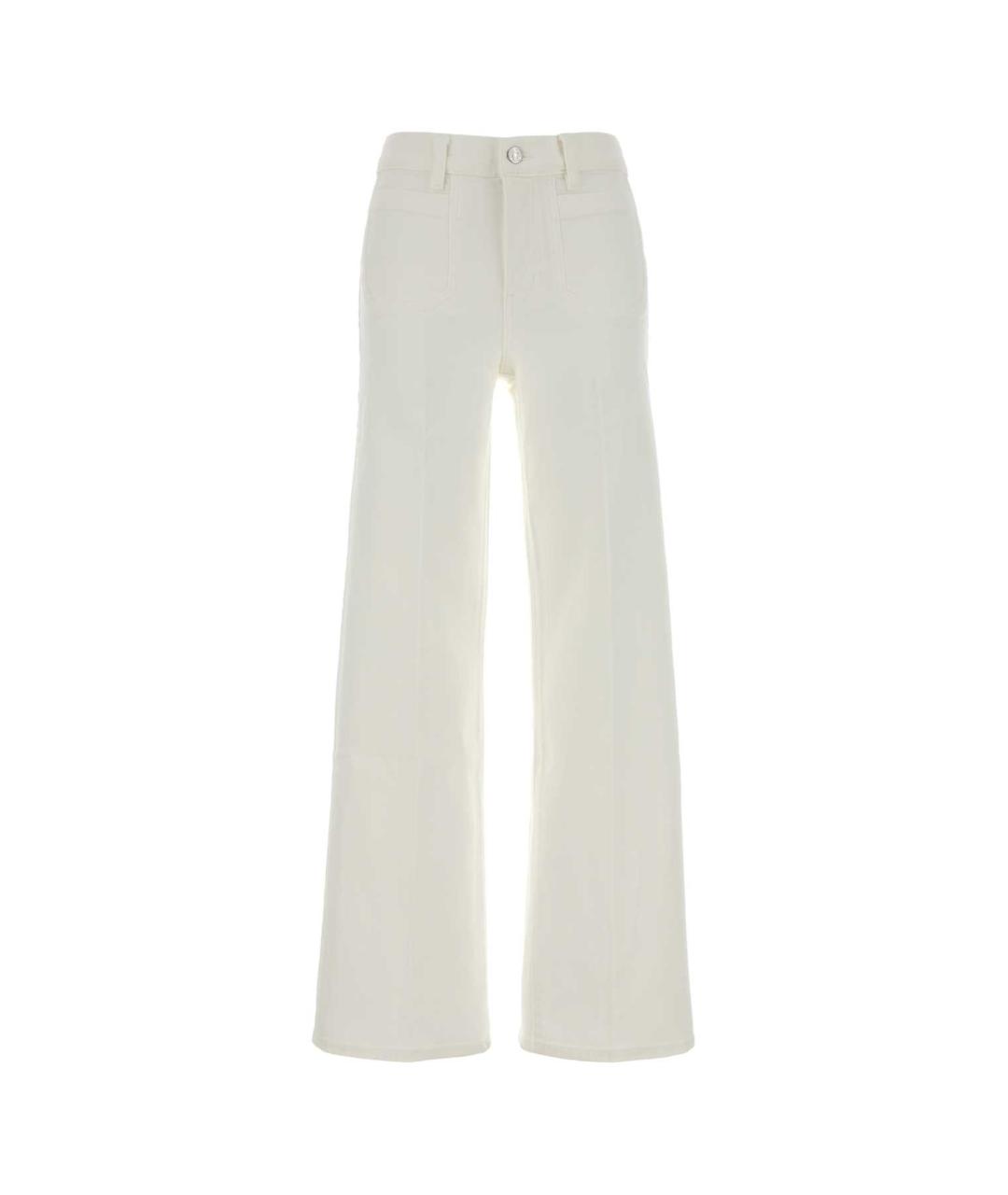 FRAME Белые хлопковые прямые джинсы, фото 1