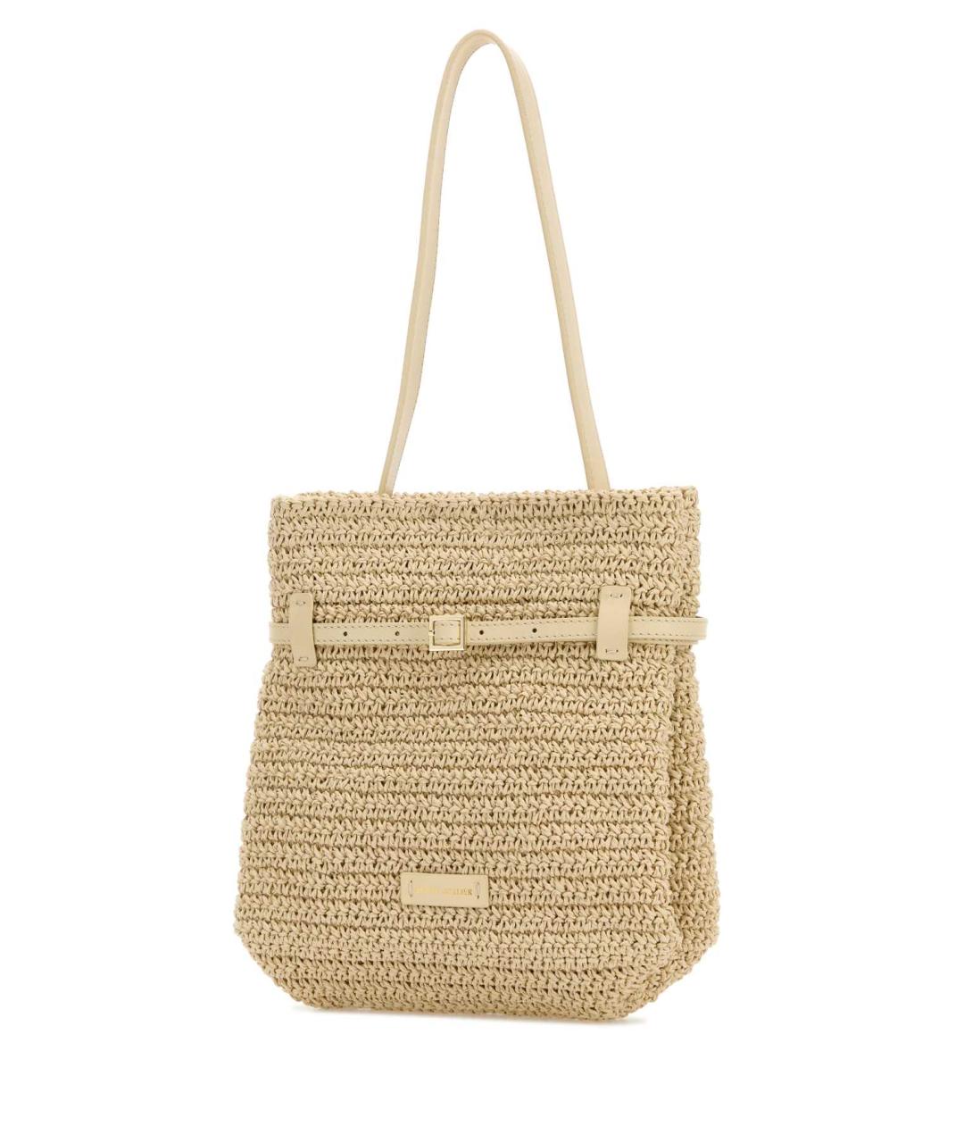 MANU ATELIER Бежевая пелетеная сумка тоут, фото 2