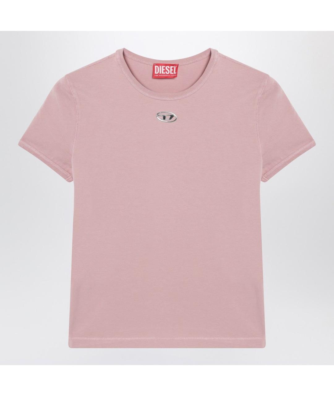 DIESEL Розовая хлопковая футболка, фото 3