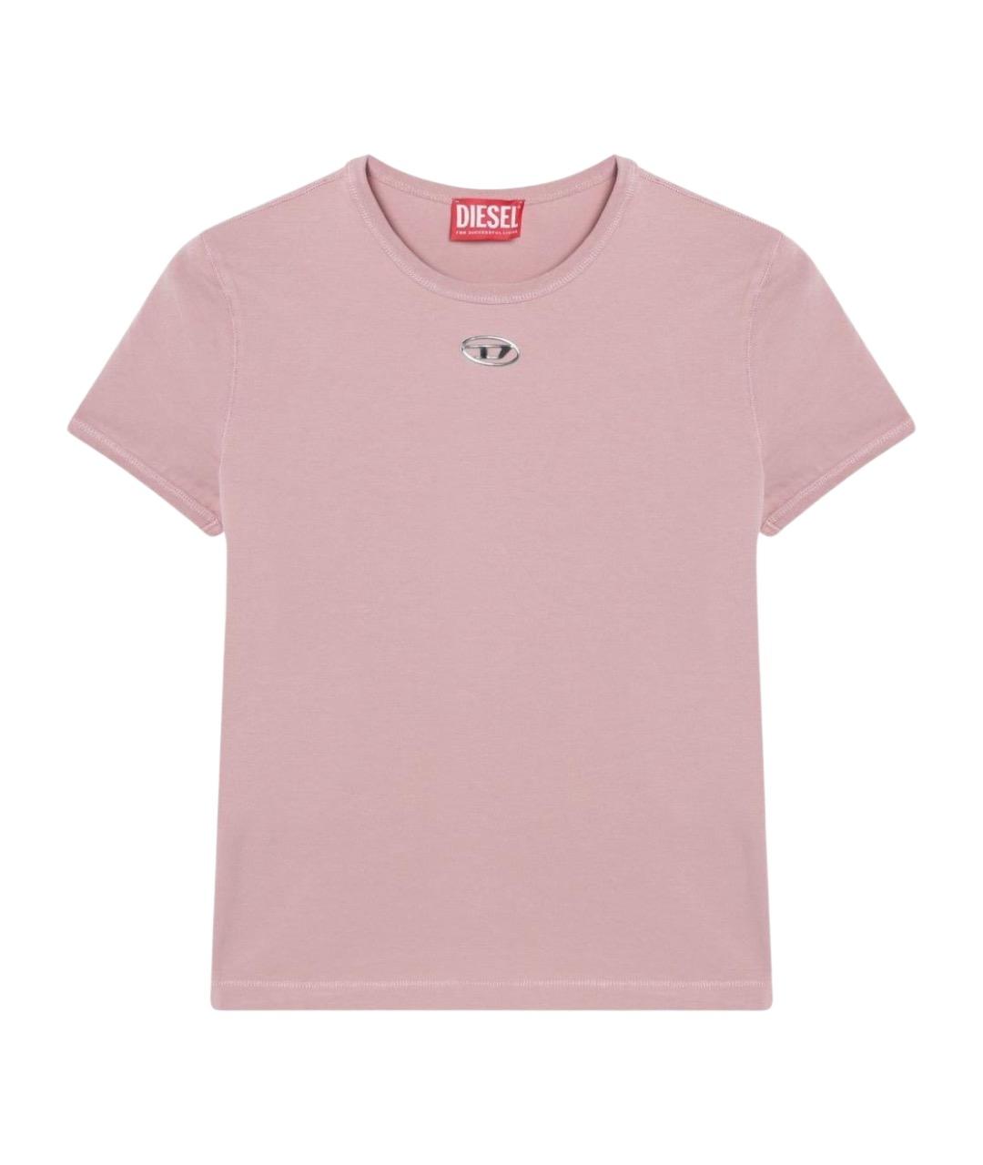 DIESEL Розовая хлопковая футболка, фото 1