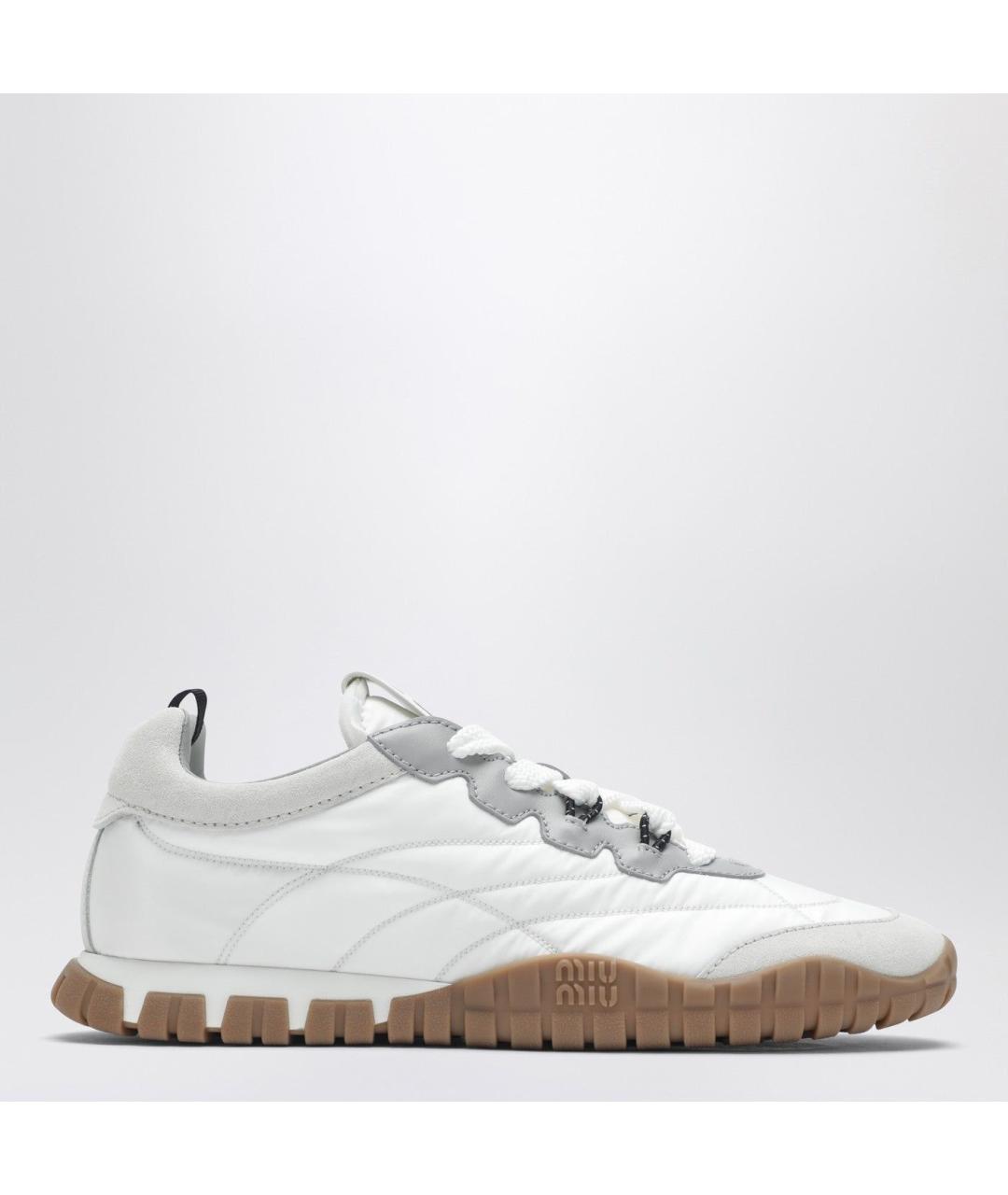 MIU MIU Белые текстильные кроссовки, фото 3