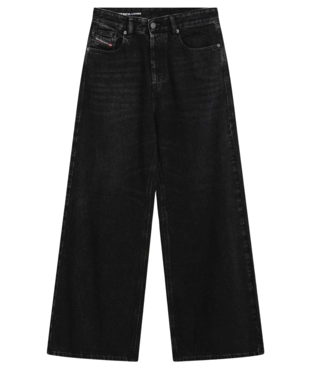 DIESEL Черные хлопковые прямые джинсы, фото 1