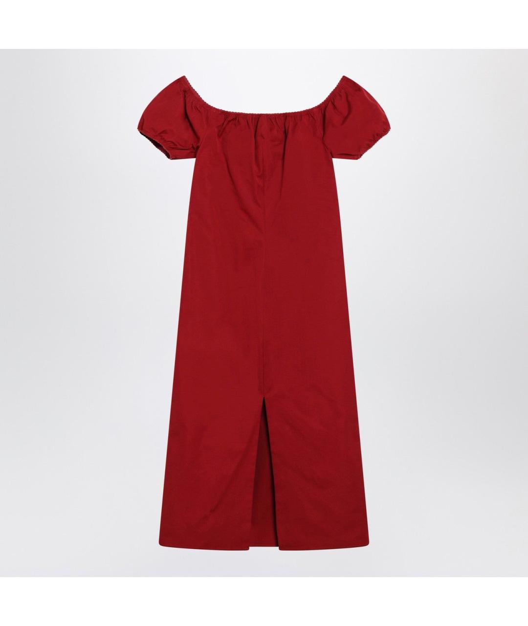 MIU MIU Красное хлопковое повседневное платье, фото 2