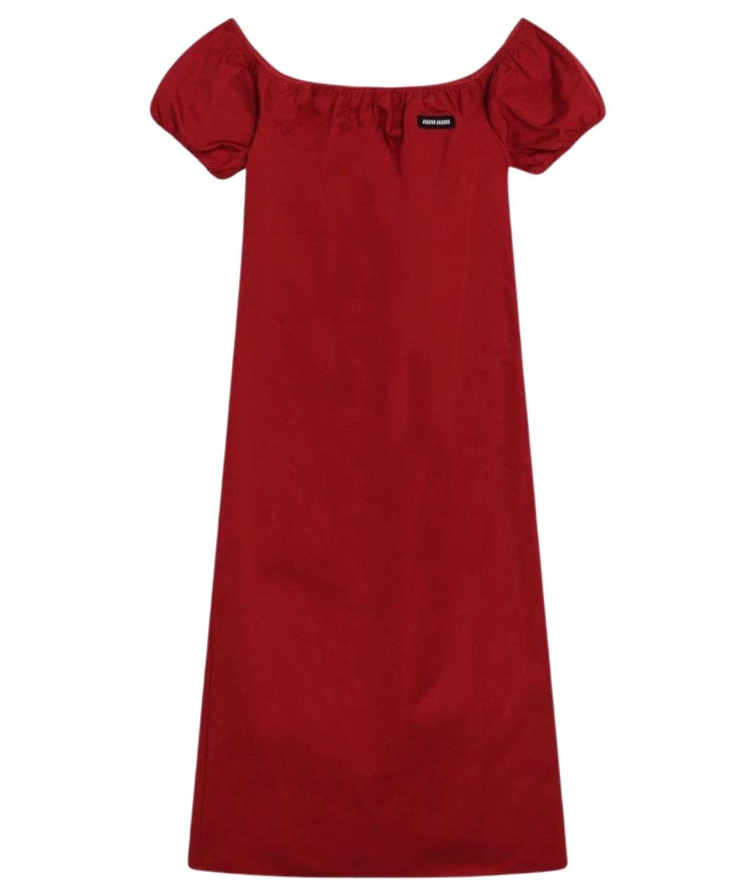 MIU MIU Красное хлопковое повседневное платье, фото 1