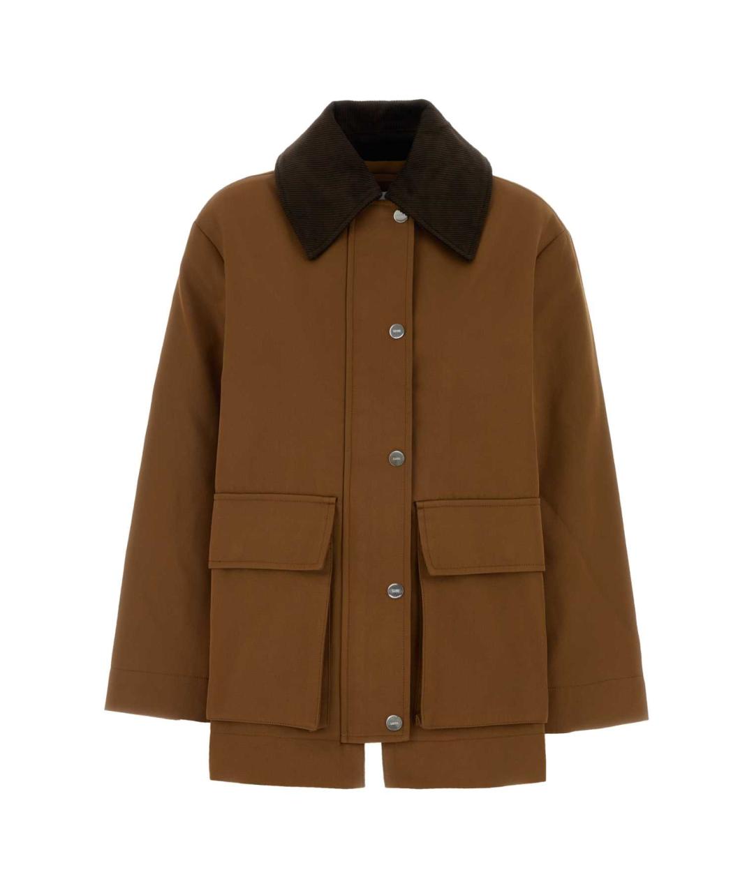 GANNI Коричневая полиэстеровая куртка, фото 1