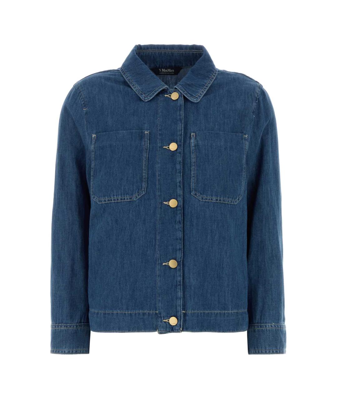 'S MAX MARA Синяя хлопковая рубашка, фото 1