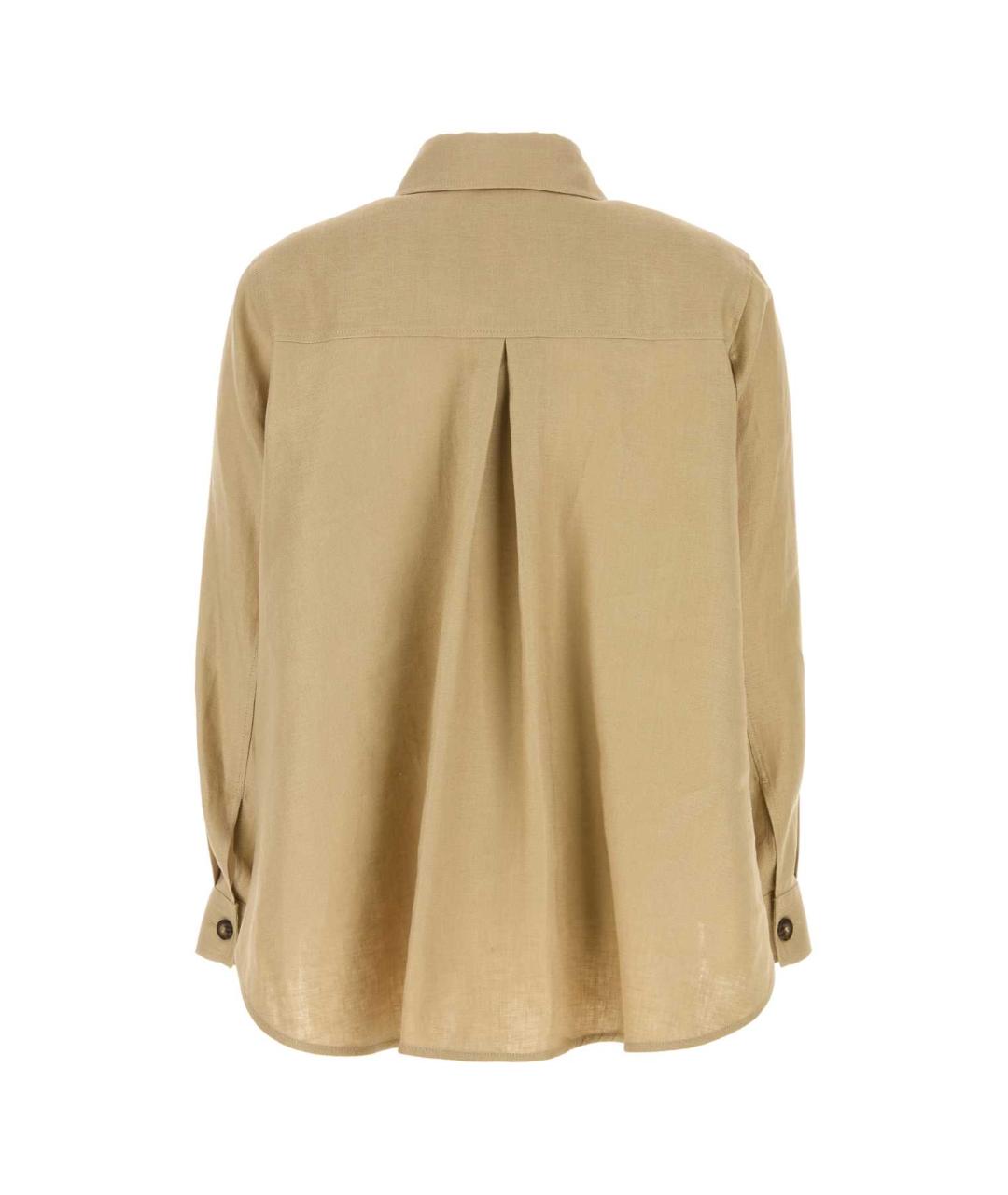 WEEKEND MAX MARA Бежевая льняная рубашка, фото 2