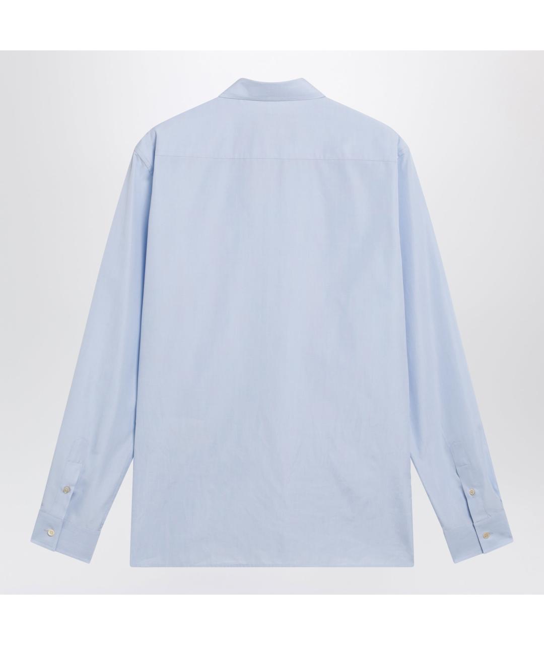VALENTINO Голубая хлопковая кэжуал рубашка, фото 2
