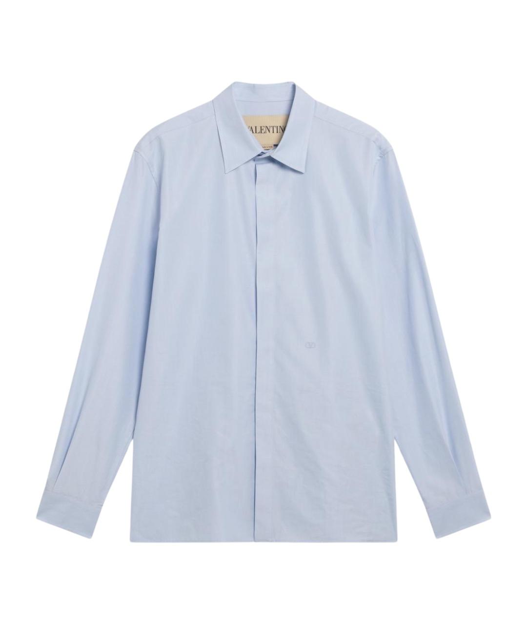 VALENTINO Голубая хлопковая кэжуал рубашка, фото 1