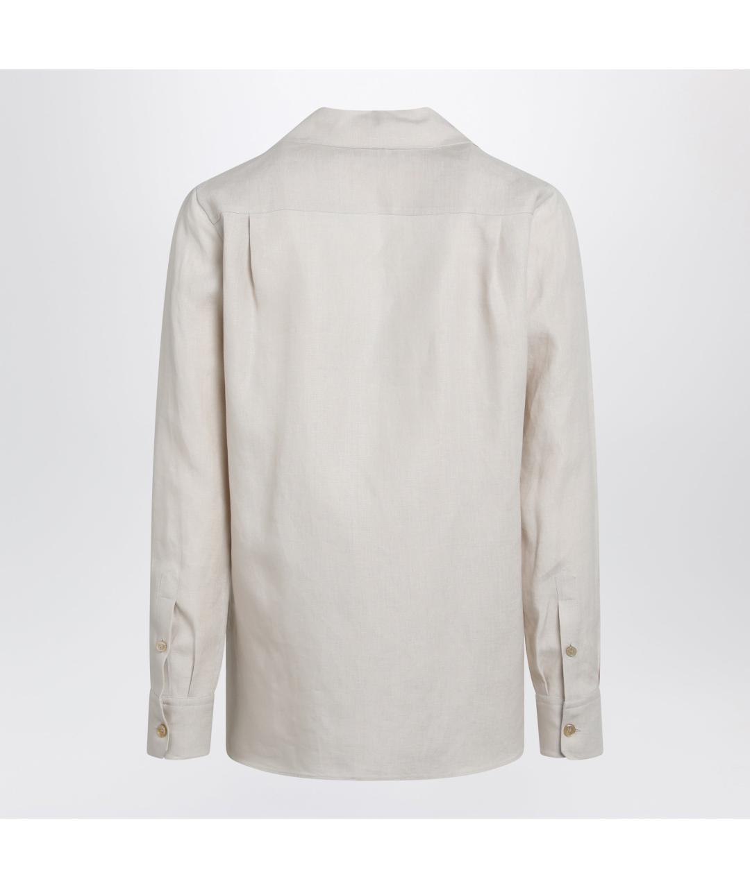 DOLCE&GABBANA Бежевая льняная кэжуал рубашка, фото 2