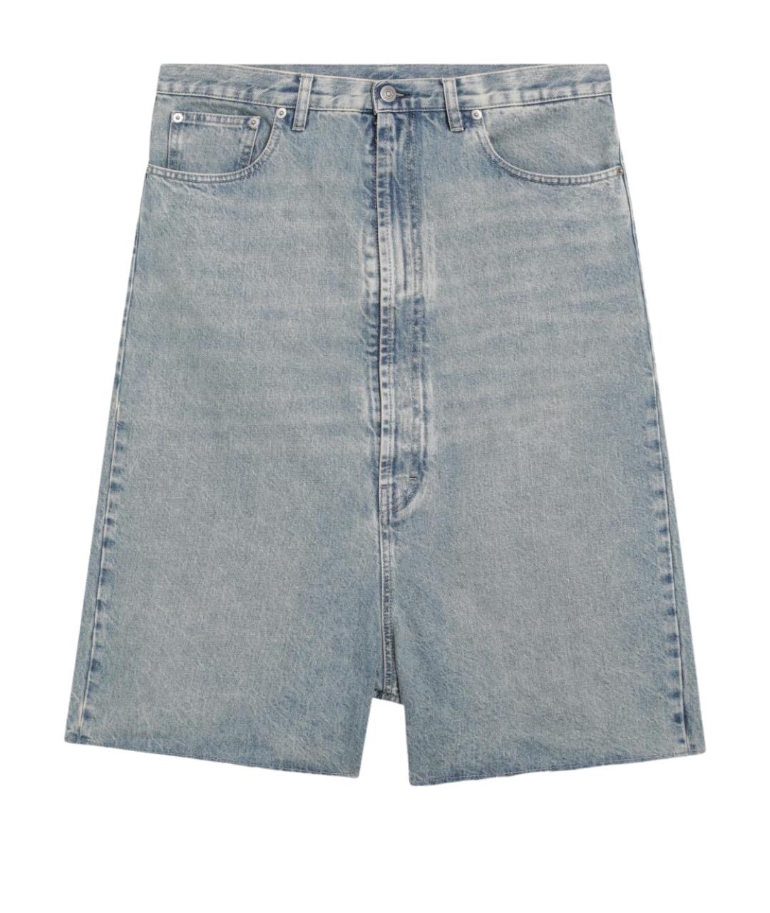 MAISON MARGIELA Голубые хлопковые шорты, фото 1