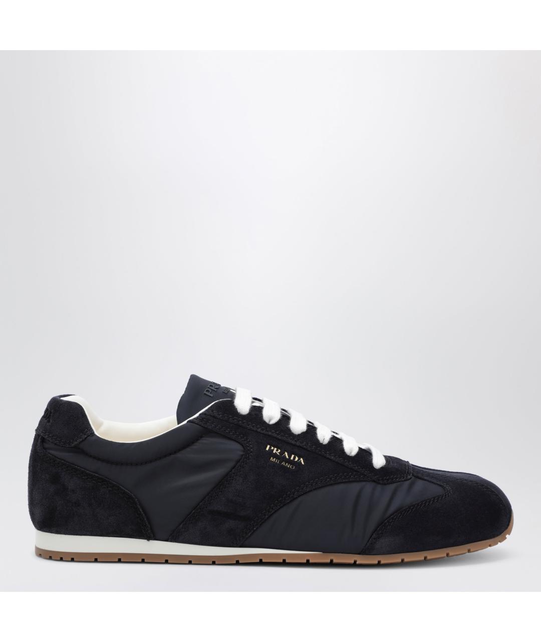 PRADA Синие замшевые низкие кроссовки / кеды, фото 3