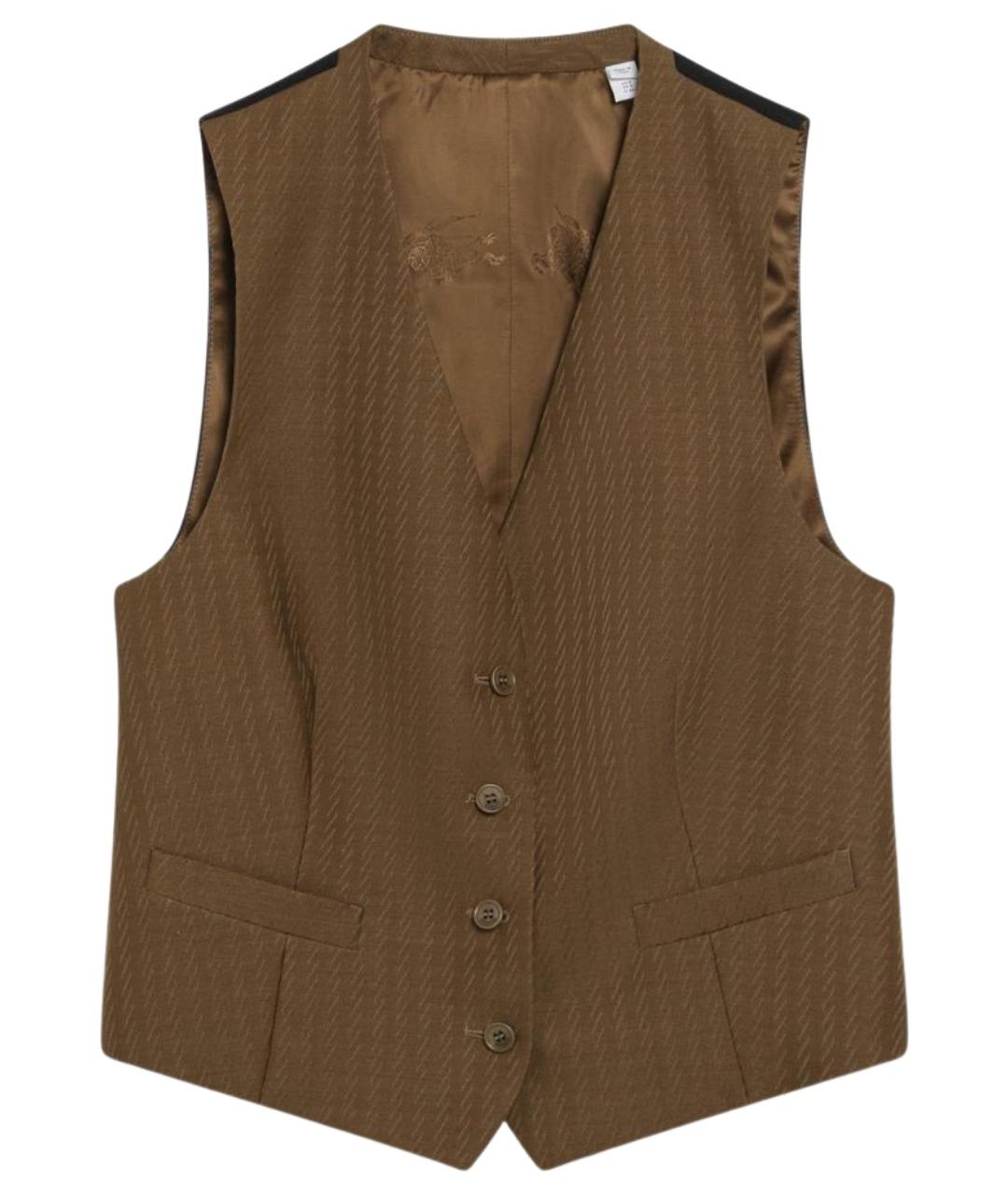 BURBERRY Коричневый шерстяной жилет, фото 1