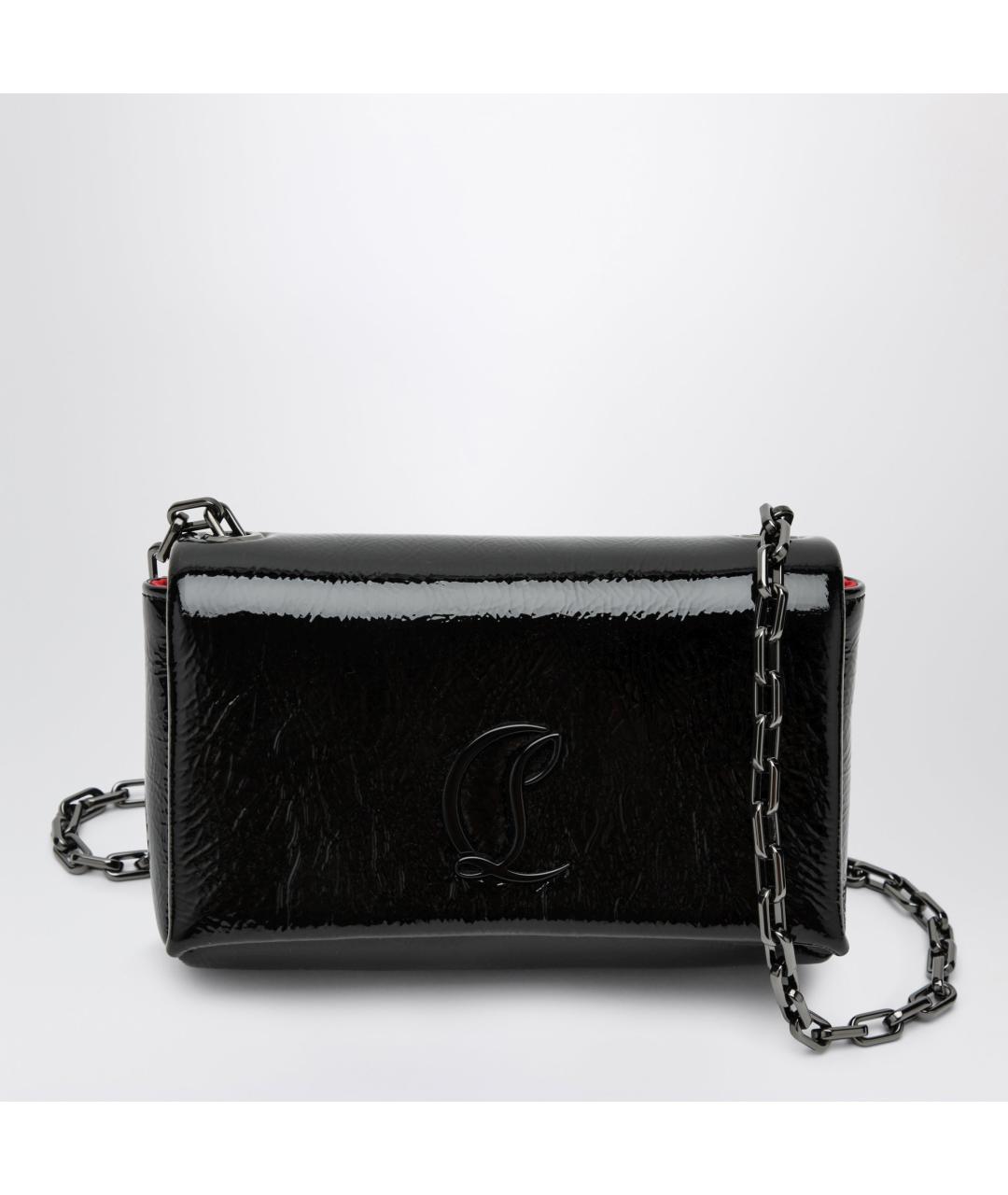 CHRISTIAN LOUBOUTIN Черная кожаная сумка через плечо, фото 3