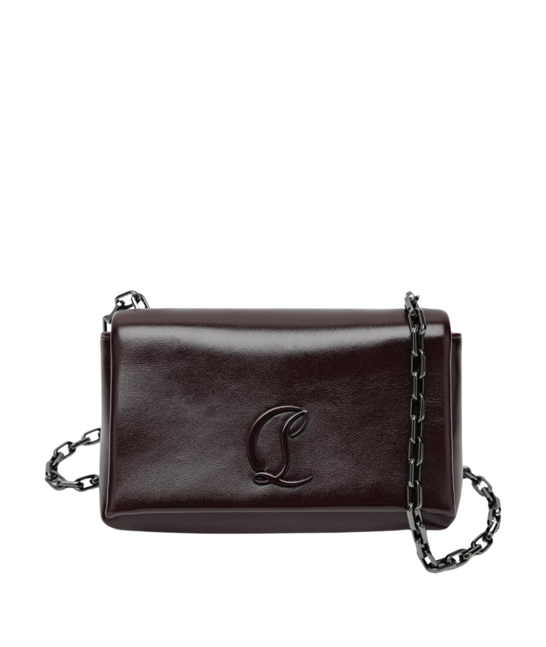 CHRISTIAN LOUBOUTIN Бордовая кожаная сумка через плечо, фото 1