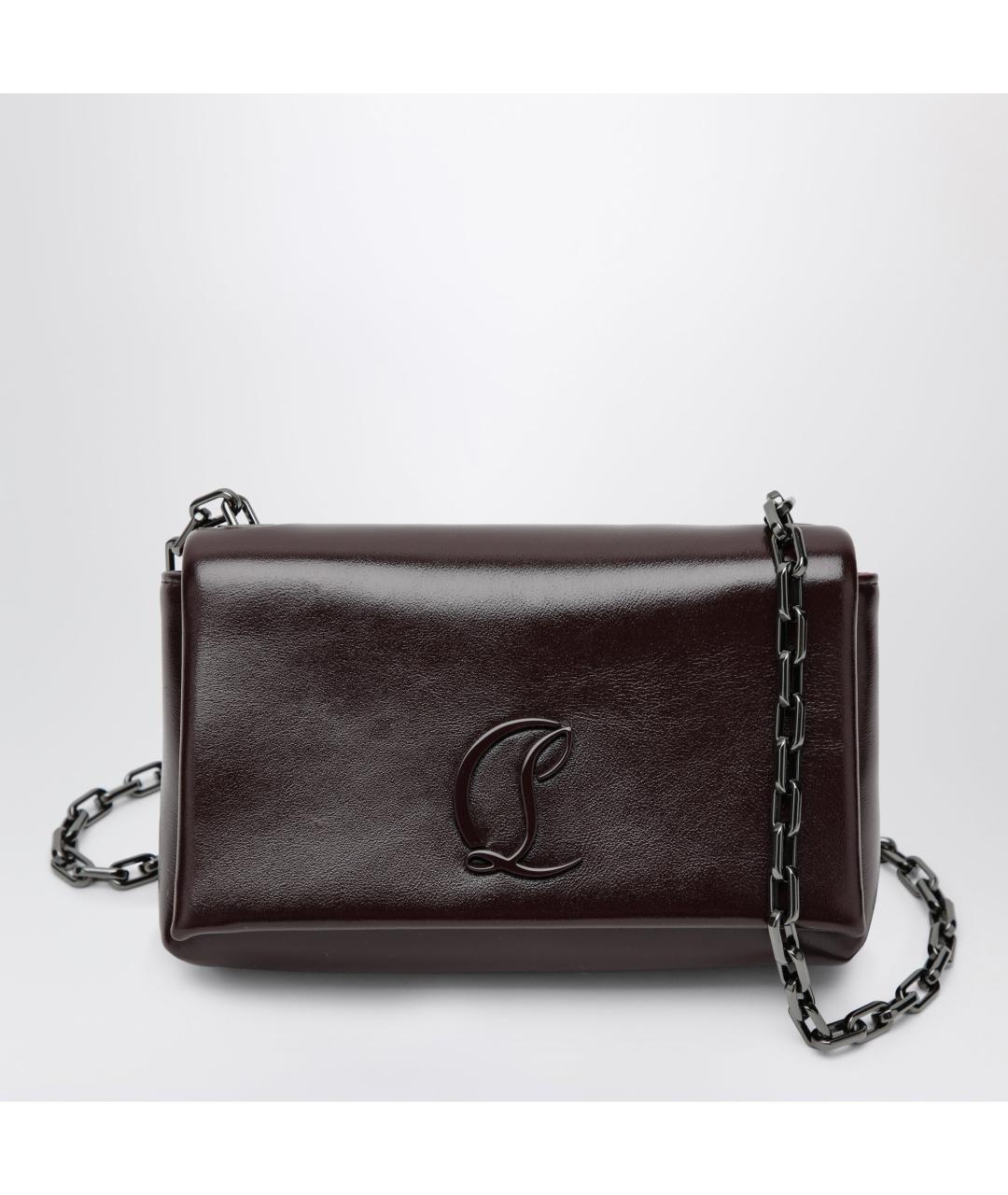 CHRISTIAN LOUBOUTIN Бордовая кожаная сумка через плечо, фото 3