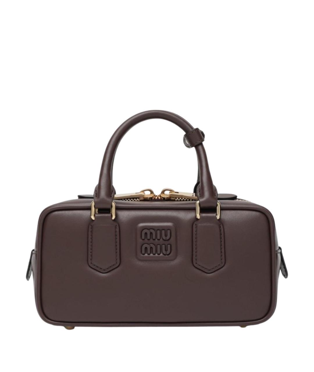 MIU MIU Коричневая кожаная сумка с короткими ручками, фото 1